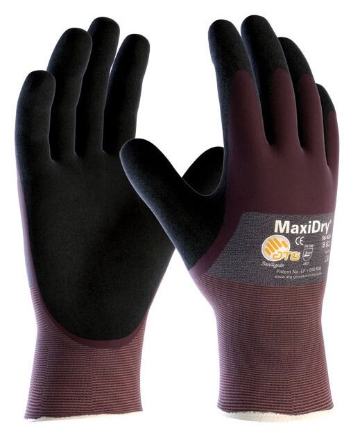 MaxiDry® Oil Repellent ¾ Dipped Nitrile Gloves for superior grip and protection