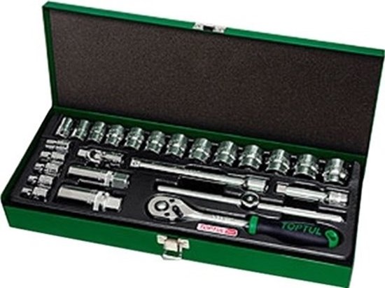 25-piece 3/8" drive metric socket set in metal case