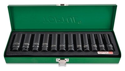 3/8" Drive Deep Impact Socket Set, 12 Pieces, 8-19mm