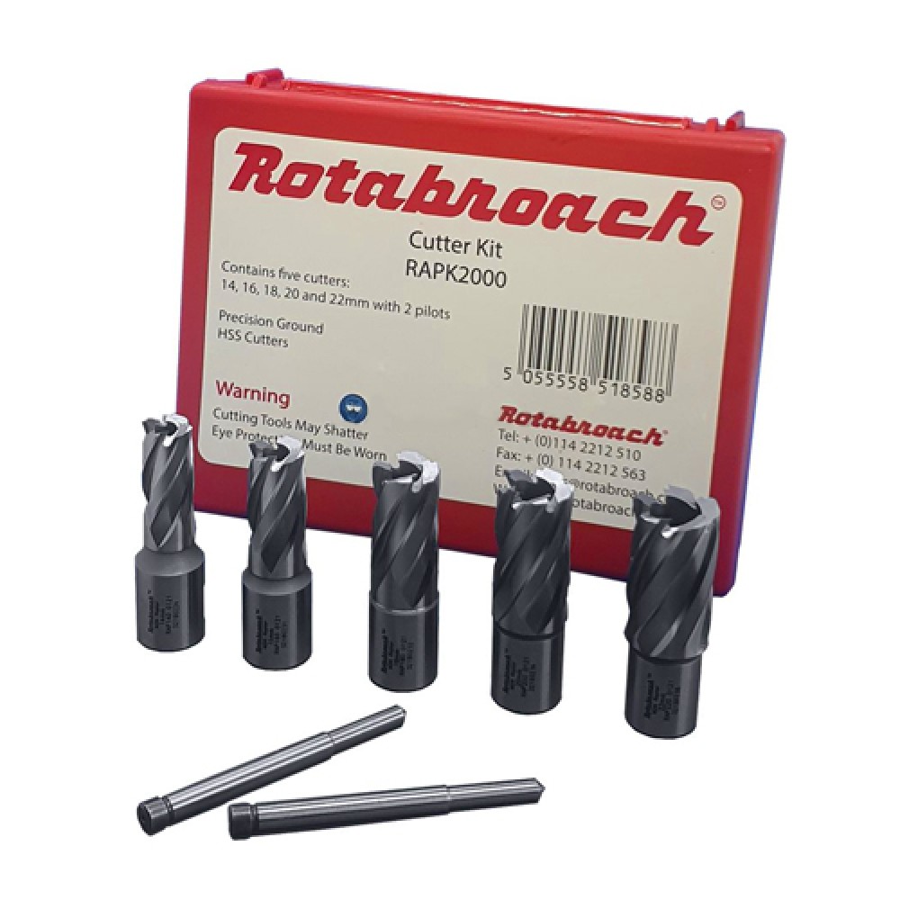 Rotabroach 7-piece Metric Magnetic Drill Cutter Kit (14mm – 22mm)