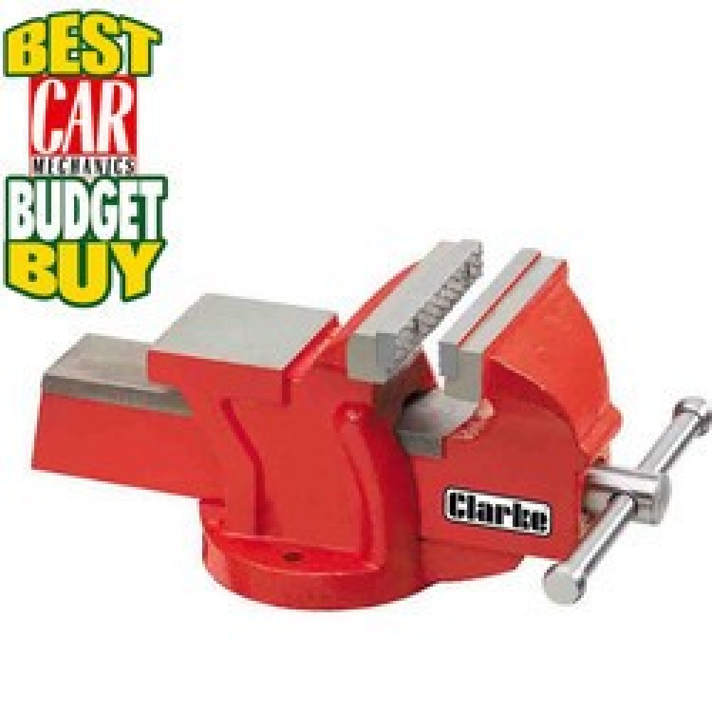 CV4RB 100mm Workshop Vice (Fixed Base, Red)