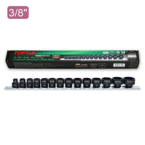 14PCS 3/8" DR. Stubby 6PT Impact Socket Rail Set