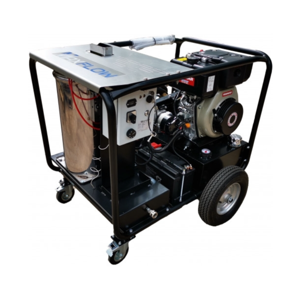 Maxflow Industrial Diesel Hot Pressure Washer – Yanmar L100-V 18 LPM Trolley Frame Maxflow Industrial Diesel Hot Pressure Washer – Yanmar L100-V 18 LPM Trolley Frame