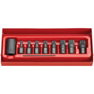 CIS12/9S 9 Piece Impact Spline Bit And 1/2” Drive Bit Holder Set