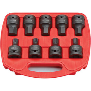 CIS19/9S 9 Piece Impact Spline And Hex Bit Socket Set –3/4” Drive