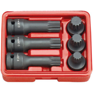 CISSB12/6S 6 Piece Impact Spline Bit Socket Set – 40 And 78mm Length
