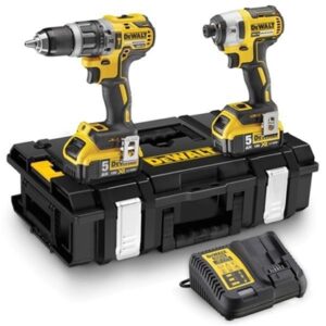 DeWalt Combi Drill & Impact Driver XR 18V Brushless Kit (2x5Ah)