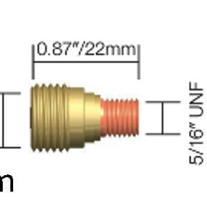 Gas Lens Body 1/16" /1.6mm Bore (WP9/20) - packet of 2