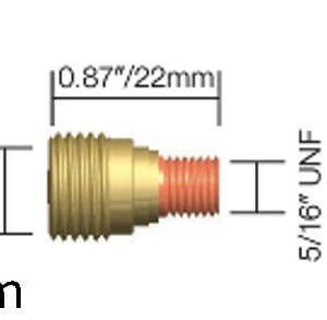 Gas Lens Body 3/32" /2.4mm Bore (WP20) - packet of 2