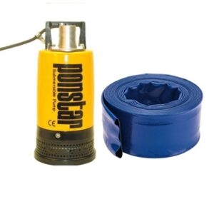 HEAVY-DUTY CONTRACTORS SUBMERSIBLE WATER PUMP WITH RUNFLAT HOSING