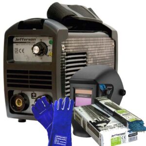 JEFFERSON 140AMP MINI ARC WELDER (230V) with Helmet, Gloves, and Electrods