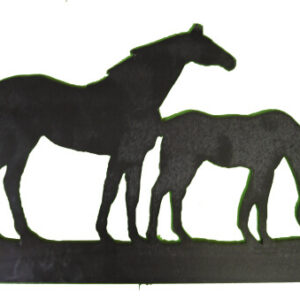Mare & Foal Silhouette (5mm Thick Steel)
