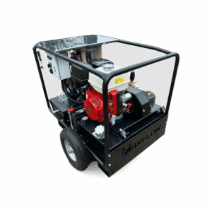 Maxflow Industrial Petrol Hot Pressure Washer - Honda GX390 21 LPM Trolley Frame (Electric Start)