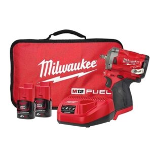 Milwaukee M12FIW38-202B 12V FUEL 3/8" Stubby Impact Wrench (2x2Ah)