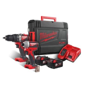 Milwaukee M18BLPP2A2-502X M18 Brushless Combi Drill & Impact Driver (2x5Ah)