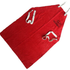 Red Leather Welders Apron with Cotton Ties 24" x 36"