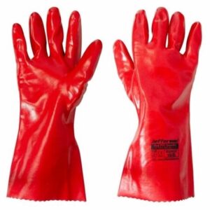 Red PVC Gauntlet (14") Safety Work Gloves