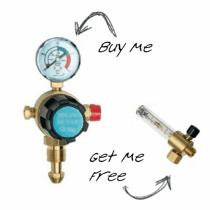 Regulator 300 Bar -Single Stage 1 Gauge Argon with Flow Meter (WWS 706100)