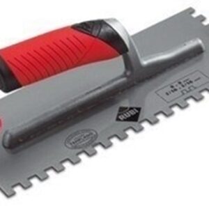 Rubi 4.5mm Notched Trowel - Open Rubiflex Handle - Stainless Steel