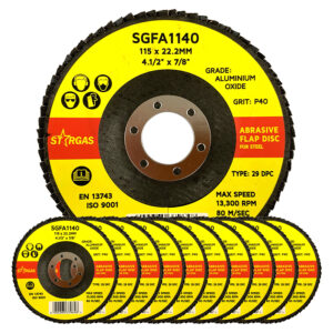 Stargas 4 1/2" Abrasive Flap Disc P40 For Steel - Box of 10