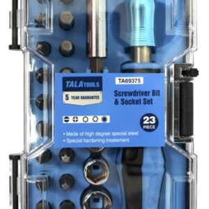 Tala 23Pce Screwdriver Bit and Socket Set