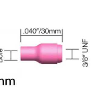 Tig Welder Torch No.6 Ceramic 3/8 Bore (WP9/20) - packet of 5
