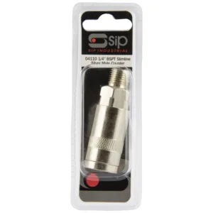 SIP 1/4" Slimline Silver Male Coupler