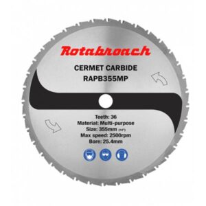 Rotabroach Multi Purpose Cermet Blade 355mm x 25.4mm x 36T RAPB355MP