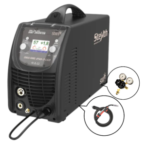 STEALTH DIGI-MIG LCD Multiprocess 250amp Mig Welder With 3Mtr Torch & Regulator – 415V